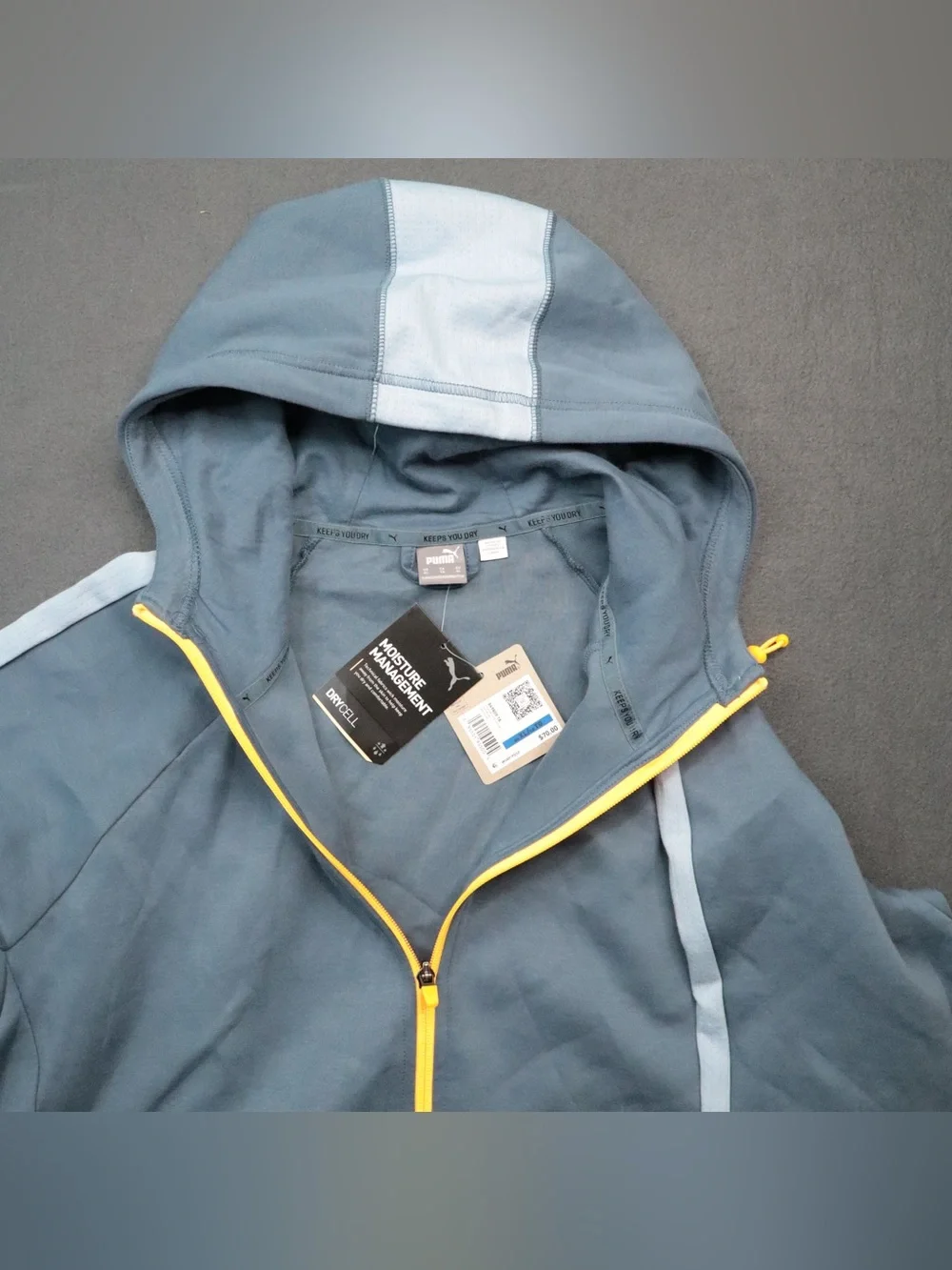 PUMA Evostripe Full-Zip Hoodie Men's XL Blue/Gray DryCell Moisture Management